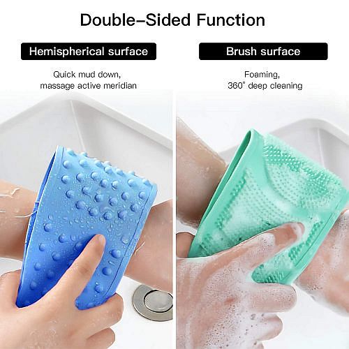 Pack of 1 Silicone Body Back Scrubber | Silicon Bath Brush - 