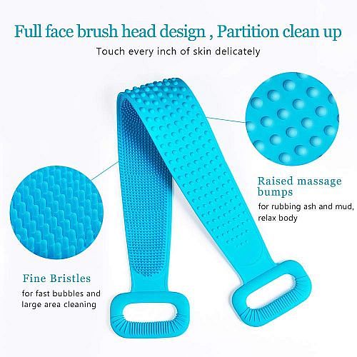 Pack of 1 Silicone Body Back Scrubber | Silicon Bath Brush - 