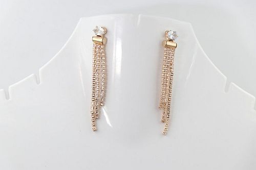 Long Simple Fashion Earring Set - Rosegold