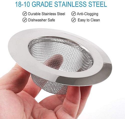 Pack of 1 Stainless Steel Sink Strainer | Sink Drainer for Kitchen (11cm/3 cm) - Multicolor