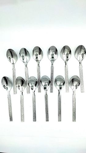 Premium Quality Stainless Steel Table Spoon | Table Ware Set of 12 Pcs (16.5 cm) - 