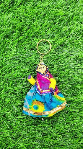 Rajasthani Handmade Radha Krishna Multi-Color Keychain - 